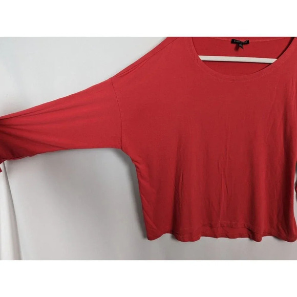 Eileen Fisher XL Long Sleeve Tee Shirt Top Scoop Neck Draped Knit Stretch - Picture 5 of 8